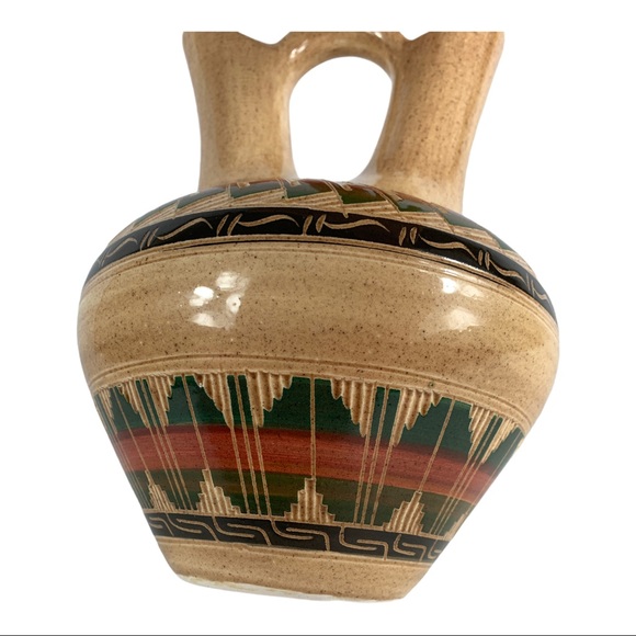 Native American Navajo Etched Wedding Vase Signed - Picture 4 of 7